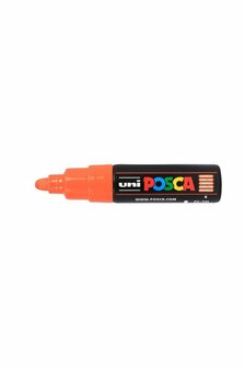 Krijtstift - Chalkmarker - Universele Marker - Uni Posca Marker - donker oranje - PC-7M - 4,5mm - 5,5mm - Medium Punt - 1 stuk
