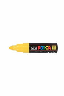 Krijtstift - Chalkmarker - Universele Marker - Uni Posca Marker - geel - PC-7M - 4,5mm - 5,5mm - Medium Punt - 1 stuk
