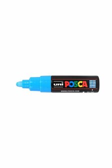 Krijtstift - Chalkmarker - Universele Marker - Uni Posca Marker - lichtblauw - PC-7M - 4,5mm - 5,5mm - Medium Punt - 1 stuk
