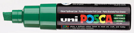 Krijtstift - Chalkmarker - Universele Marker - Uni Posca Marker - Donkergroen - PC-8K - 8mm - Beitelpunt - Large - 1 stuk
