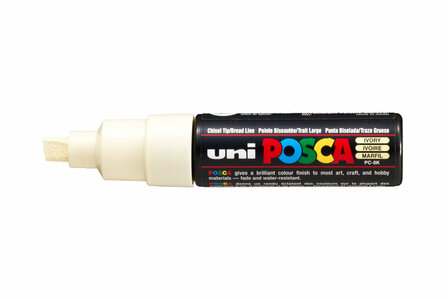 Krijtstift - Chalkmarker - Universele Marker - Uni Posca Marker - Lei Grijs - PC-8K - 8mm - Beitelpunt - Large - 1 stuk