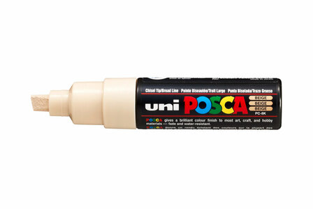 Krijtstift - Chalkmarker - Universele Marker - Uni Posca Marker - Lichtblauw - PC-8K - 8mm - Beitelpunt - Large - 1 stuk