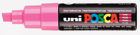 Krijtstift - Chalkmarker - Universele Marker - Uni Posca Marker - Rose - PC-8K - 8mm - Beitelpunt - Large - 1 stuk