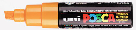Krijtstift - Chalkmarker - Universele Marker - Uni Posca Marker - Oranje - PC-8K - 8mm - Beitelpunt - Large - 1 stuk