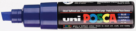 Krijtstift - Chalkmarker - Universele Marker - Uni Posca Marker - Donkerblauw - PC-8K - 8mm - Beitelpunt - Large - 1 stuk