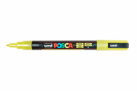 Krijtstift - Chalkmarker - Universele Marker - Uni Posca Marker - 2 Geel Glitter - PC-3ML - 0,9mm - 1,3mm - 1 stuk