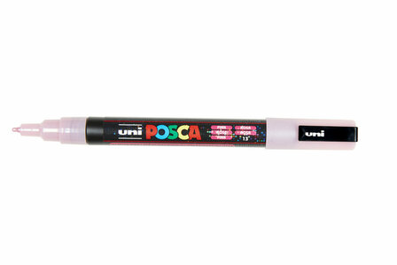 Krijtstift - Chalkmarker - Universele Marker - Uni Posca Marker - Roze Glitter - PC-3ML - 0,9mm - 1,3mm - 1 stuk