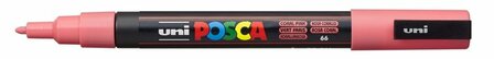 Krijtstift - Chalkmarker - Universele Marker - Uni Posca Marker - 66 koraal roze - PC-3M - 0,9mm - 1,3mm - 1 stuk