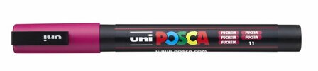 Krijtstift - Chalkmarker - Universele Marker - Uni Posca Marker - Roze - 11 fuchsia - PC-3M - 0,9mm - 1,3mm - 1 stuk