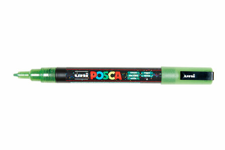 Krijtstift - Chalkmarker - Universele Marker - Uni Posca Marker - 6 Groen Glitter - PC-3ML - 0,9mm - 1,3mm - 1 stuk