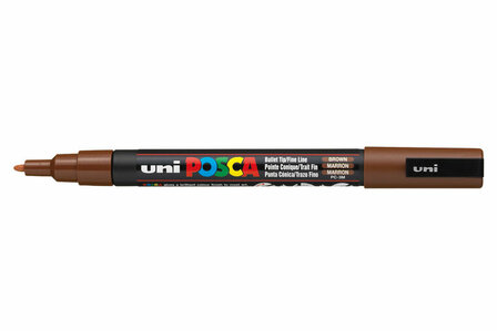 Krijtstift - Chalkmarker - Universele Marker - Uni Posca Marker - 21 bruin - PC-3M - 0,9mm - 1,3mm - 1 stuk