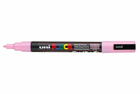 Krijtstift - Chalkmarker - Universele Marker - Uni Posca Marker - 51 lichtroze - PC-3M - 0,9mm - 1,3mm - 1 stuk