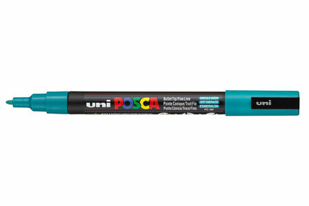 Krijtstift - Chalkmarker - Universele Marker - Uni Posca Marker - 31 smaragd groen - PC-3M - 0,9mm - 1,3mm - 1 stuk