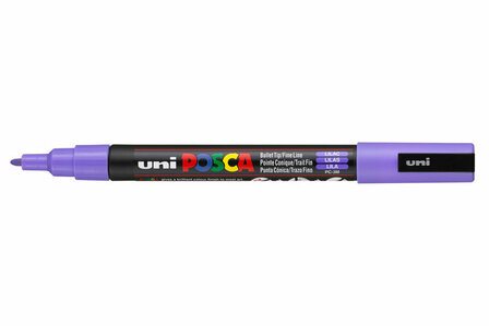 Krijtstift - Chalkmarker - Universele Marker - Uni Posca Marker - Paars - 34 lila - PC-3M - 0,9mm - 1,3mm - 1 stuk