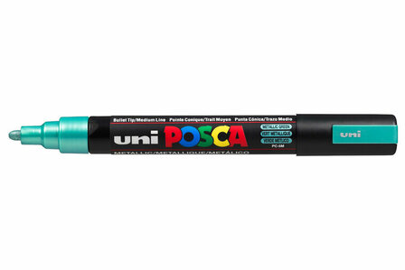 Posca Marker - Universele Stift - Metallic Groen - Papier, Karton, Metaal, Hout, Plastic, Keramiek - Lijndikte 2,5mm - Posca - 1 stuk
