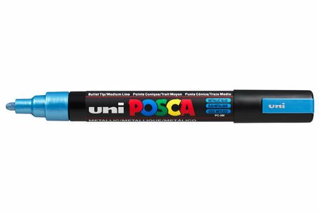 Posca Marker - Universele Stift - Paintmarker - Metallic Blauw - PC-5M - Lijndikte 1,8-2,5mm - Posca - 1 stuk