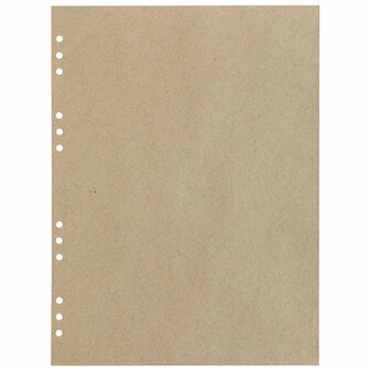 Papier - Recycled Kraft Grijs - A3 - 110 grams - Perforatiegaten - Afscheurrand - MyArtBook - 20 vellen