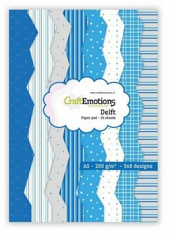 Paper pad A5 24 vel - Delft blauw