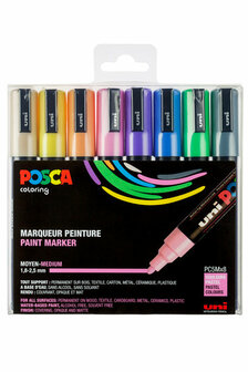 Universele Stift - Pastel Kleuren - Kleuren, Tekenen, Textiel, Papier, Keramiek - 2,5mm - Posca - 8 stuks