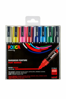 Universele Stift - Standaard Kleuren - Kleuren, Tekenen, Textiel, Papier, Keramiek - 2,5mm - Posca - 8 stuks