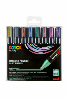 Markers - Permanent Stiften - Metallic Kleuren - 1,8-2,5mm - Posca - 8 stuks