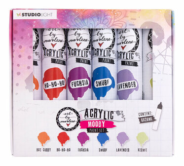 Acrylverf - Acrylaatverf - Acrylic Paint - Hobbyverf - Knutselen en Verven - Moody Paintset - Subtiele Zijdeglans - Dekkend - Art by Marlene Essentials - Nr. 102