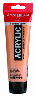 Amsterdam Acrylverf - 224 Napelsgeel Rood - Acrylverf - Pigmentrijke verf - Sneldrogende verf - Kunstschildersverf - Kleurrijke verf - Verf voor textiel - Acrylverf sets - 120 ml