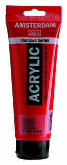 Amsterdam Acrylverf - 315 Pyrrolerood - Dieprode Acrylverf - Mengbare Kleur - Intense Dekking - Voor Canvas &amp; Papier - 250 ml