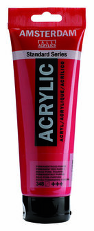 Amsterdam Acrylverf - 348 Permanentrood Purper - Acrylverf - Sneldrogende verf - Pigmentrijke verf - Kunstschildersverf - Kleurrijke verf - Verf voor canvas - 250 ml