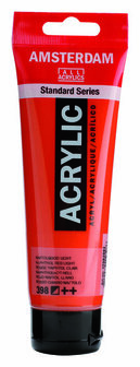 Amsterdam Acrylverf - 398 Naftolrood Licht - Acrylverf - Pigmentrijke verf - Sneldrogende verf - Kunstschildersverf - Verf voor canvas - Verf voor hout - Kleurrijke verf - Acrylverf sets - 120 ml
