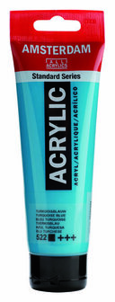 Amsterdam Acrylverf - Blauwe Acrylverf - 522 Turkooisblauw - Acrylic Paint - Acrylaatverf - Acrylic Paint - Hobbyverf - Kunstschildersverf - Sneldrogende Pigmentrijke Verf - 120ml