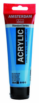 Amsterdam Acrylverf - Blauwe Acrylverf - 564 Briljantblauw - Acrylic Paint - Acrylaatverf - Acrylic Paint - Hobbyverf - Kunstschildersverf - Pigmentrijke Sneldrogende Verf - 120ml