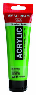 Amsterdam Acrylverf - Groene Acrylverf - 605 Briljantgroen - Acrylic Paint - Acrylaatverf - Acrylic Paint - Hobbyverf - Kunstschildersverf - Sneldrogende Pigmentrijke Verf - 120ml