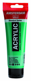 Amsterdam Acrylverf - Groene Acrylverf - 615 Paul Veronesegroen - Acrylic Paint - Acrylaatverf - Acrylic Paint - Hobbyverf - Kunstschildersverf - Sneldrogende Pigmentrijke Verf - 120ml