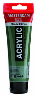 Amsterdam Acrylverf - Groene Acrylverf - 622 Olijfgroen Donker - Acrylic Paint - Acrylaatverf - Acrylic Paint - Hobbyverf - Kunstschildersverf - Sneldrogende Pigmentrijke Verf - 120ml