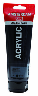 Amsterdam Acrylverf - Zwarte Acrylverf - 702 Lampenzwart - Acrylic Paint - Acrylaatverf - Acrylic Paint - Hobbyverf - Kunstschildersverf - Intense Dekking - 250ml