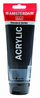Amsterdam Acrylverf - Zwarte Acrylverf - 735 Oxydzwart - Acrylic Paint - Acrylaatverf - Acrylic Paint - Hobbyverf - Kunstschildersverf - Sneldrogende Pigmentrijke Verf - 250ml