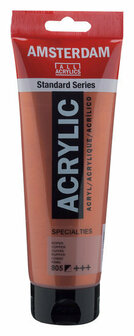 Amsterdam Acryl Specialties - 805 Koper - Acrylverf - Sneldrogende Verf - Pigmentrijke Verf - Kunstschildersverf - Metallic Verf - Verf voor Glas - Acrylverf Sets - 250 ml