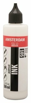 Amsterdam Acrylic Ink - 105 Titaanwit - Acrylinkt - Pigmentinkt - Sneldrogende inkt - Waterbasis inkt - Kunstschildersverf - Airbrush inkt - Verf voor textiel - 100 ml
