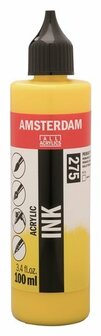 Amsterdam Acrylic Ink - 275 Primairgeel - Acrylinkt - Pigmentinkt - Sneldrogende Inkt - Waterbasis Inkt - Kunstschildersverf - Airbrush Inkt - Verf voor Textiel - 100 ml