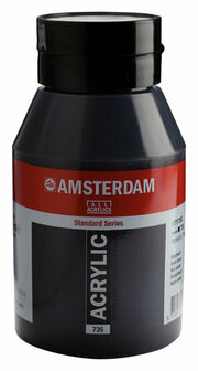 Amsterdam Acrylverf - 735 Oxydzwart - Acrylverf - Kunstschildersverf - Pigmentrijke verf - Sneldrogende verf - Verf voor textiel - Verf voor hout - Verf voor glas - Acrylverf sets - Acrylverf kopen - 