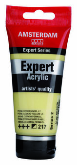 Amsterdam Acrylverf Expert - 217 Perm. Citroengeel Licht - Acrylverf - Pigmentrijke Verf - Sneldrogende Verf - Kunstschildersverf - Verf voor Textiel - Hobbyverf - 75 ml