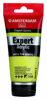 Amsterdam Expert Acrylverf - Gele Acrylverf - #219 Groengeel Licht - Acrylic Paint - Acrylaatverf - Acrylic Paint - Hobbyverf - Kunstschildersverf - Hobbyverf Geel - 75ml