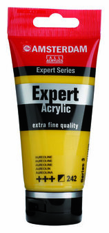 Amsterdam Expert Acrylverf - Gele Acrylverf - #242 Aureoline - Acrylic Paint - Acrylaatverf - Acrylic Paint - Hobbyverf - Kunstschildersverf - Pigmentrijke Sneldrogende Verf - Hobbyverf Geel - 75ml