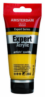 Amsterdam Expert Acrylverf - Gele Acrylverf - #284 Permanent Geel Middel - Acrylic Paint - Acrylaatverf - Acrylic Paint - Hobbyverf - Kunstschildersverf - Hobbyverf Geel - 75ml