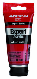 Amsterdam Acrylverf Expert - 306 Cadmiumrood Donker - Acrylverf - Pigmentrijke Verf - Sneldrogende Verf - Kunstschildersverf - Verf voor Canvas - Verf voor Hout - Hobbyverf - 75 ml