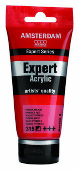 Amsterdam Expert Acrylverf - Rode Acrylverf - #315 Pyrrolerood - Acrylic Paint - Acrylaatverf - Acrylic Paint - Hobbyverf - Kunstschildersverf - Pigmentrijke Sneldrogende Verf - Hobbyverf Rood - 75ml