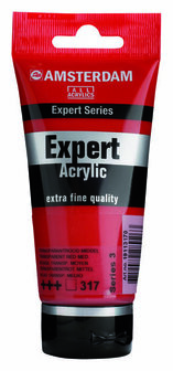 Amsterdam Expert Acrylverf - Rode Acrylverf - #317 Transparantrood Middel - Acrylic Paint - Acrylaatverf - Acrylic Paint - Hobbyverf - Kunstschildersverf - Hobbyverf Rood - 75ml