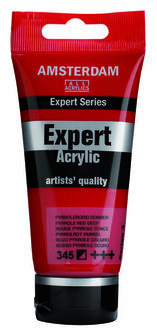 Amsterdam Expert Acrylverf - Rode Acrylverf - #345 Pyrrolerood Donker - Acrylic Paint - Acrylaatverf - Acrylic Paint - Hobbyverf - Kunstschildersverf - Hobbyverf Rood - 75ml