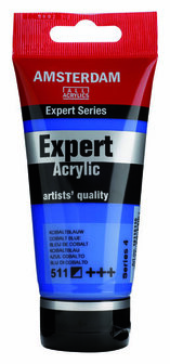 Amsterdam Expert Acrylverf - Blauwe Acrylverf - #511 Kobaltblauw - Acrylic Paint - Acrylaatverf - Acrylic Paint - Hobbyverf - Kunstschildersverf - Hobbyverf Blauw - 75ml